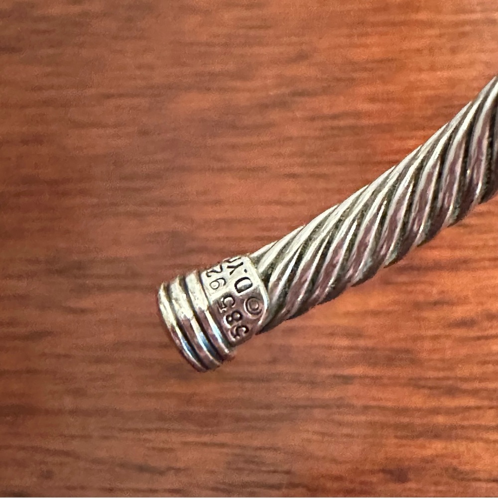 David Yurman 5mm Cable Classic Station Bracelet 14K Gold and Rubies - Picture 3 of 9